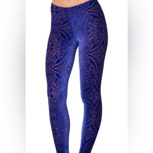 Burned velvet blurple leggings